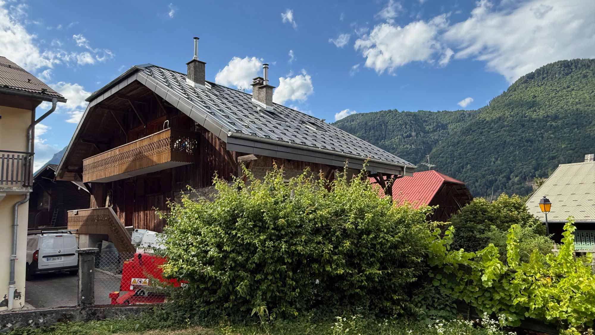 Photo d'une maison bois en rénovation